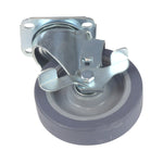 Load image into Gallery viewer, Caster 5&quot; x 1-1/4&quot; Plate Swivel with Brake Polypropylene Hub Wheel
