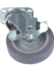 Load image into Gallery viewer, Caster 5&quot; x 1-1/4&quot; Plate Swivel with Brake Polypropylene Hub Wheel
