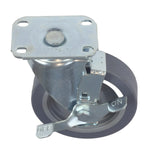 Load image into Gallery viewer, Caster 5&quot; x 1-1/4&quot; Plate Swivel with Brake Polypropylene Hub Wheel
