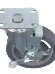 Load image into Gallery viewer, Caster 5&quot; x 1-1/4&quot; Plate Swivel with Brake Polypropylene Hub Wheel
