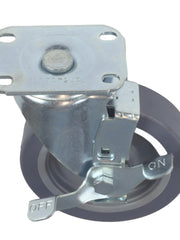 Load image into Gallery viewer, Caster 5&quot; x 1-1/4&quot; Plate Swivel with Brake Polypropylene Hub Wheel
