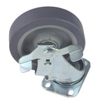 Load image into Gallery viewer, Caster 5&quot; x 1-1/4&quot; Plate Swivel with Brake Polypropylene Hub Wheel
