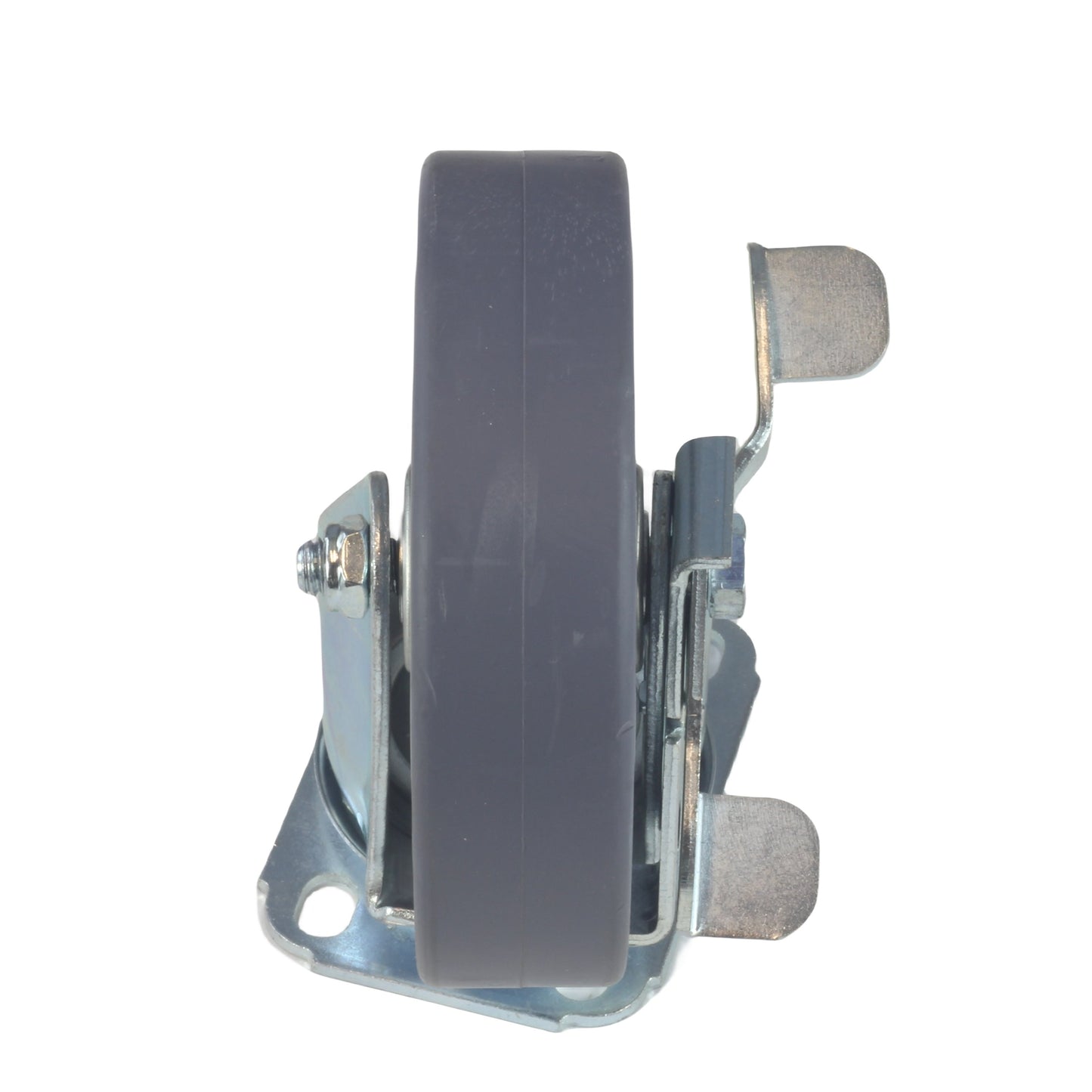 Caster 5" x 1-1/4" Plate Swivel with Brake Polypropylene Hub Wheel