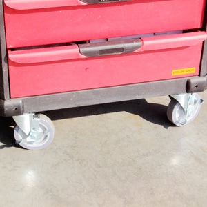 Caster 5" x 1-1/4" Plate Swivel with Brake Polypropylene Hub Wheel