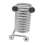 Load image into Gallery viewer, Jacketed Condensing Coil / Wort Chiller, (4) 1.5&quot; Tri Clamp Ports, 1/2&quot; Inner Tube OD, 3/4&quot; Outer Tube OD, 6&quot; Diameter, 12&quot; Height, 304 Stainless Steel
