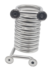 Load image into Gallery viewer, Jacketed Condensing Coil / Wort Chiller, (4) 1.5&quot; Tri Clamp Ports, 1/2&quot; Inner Tube OD, 3/4&quot; Outer Tube OD, 6&quot; Diameter, 12&quot; Height, 304 Stainless Steel
