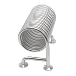 Load image into Gallery viewer, Jacketed Condensing Coil / Wort Chiller, (4) 1.5&quot; Tri Clamp Ports, 1/2&quot; Inner Tube OD, 3/4&quot; Outer Tube OD, 6&quot; Diameter, 12&quot; Height, 304 Stainless Steel

