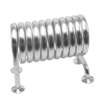 Load image into Gallery viewer, Jacketed Condensing Coil / Wort Chiller, (4) 1.5&quot; Tri Clamp Ports, 1/2&quot; Inner Tube OD, 3/4&quot; Outer Tube OD, 6&quot; Diameter, 12&quot; Height, 304 Stainless Steel
