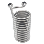 Load image into Gallery viewer, Jacketed Condensing Coil / Wort Chiller, (4) 1.5&quot; Tri Clamp Ports, 1/2&quot; Inner Tube OD, 3/4&quot; Outer Tube OD, 6&quot; Diameter, 12&quot; Height, 304 Stainless Steel
