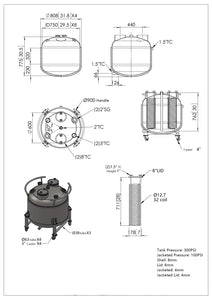 300 L, (350 lbs. Refrigerant), Jacketed Vertical Storage Tank With Condenser