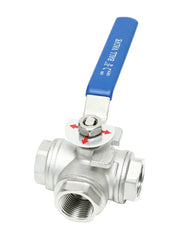 Load image into Gallery viewer, 3-Way Ball Valve, T Mounting Pad, Stainless Steel 304 Female Type with Vinyl Locking Handle
