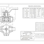 Load image into Gallery viewer, 3-Way Ball Valve, L Mounting Pad, Stainless Steel 304 Female Type with Vinyl Locking Handle
