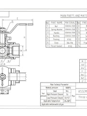 Load image into Gallery viewer, 3-Way Ball Valve, L Mounting Pad, Stainless Steel 304 Female Type with Vinyl Locking Handle