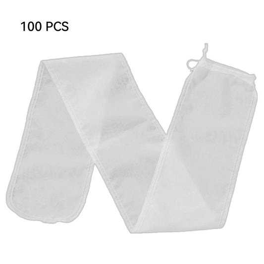 100pcs Nylon Mesh Filter Socks 90 Micron, Industrial Bag Filters, 8" Width, 60" Length, Fit 6" I.D. Spools or Columns