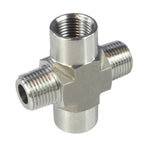 Load image into Gallery viewer, NPT Thread Pipe Fitting 4 Way Cross (M x F x M x F) Stainless Steel 304
