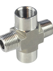Load image into Gallery viewer, NPT Thread Pipe Fitting 4 Way Cross (M x F x M x F) Stainless Steel 304
