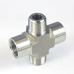 Load image into Gallery viewer, NPT Thread Pipe Fitting 4 Way Cross (M x F x M x F) Stainless Steel 304
