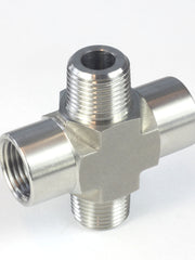 Load image into Gallery viewer, NPT Thread Pipe Fitting 4 Way Cross (M x F x M x F) Stainless Steel 304

