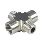 Load image into Gallery viewer, NPT Thread Pipe Fitting 4 Way Cross (M x F x M x F) Stainless Steel 304
