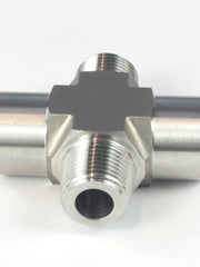 Load image into Gallery viewer, NPT Thread Pipe Fitting 4 Way Cross (M x F x M x F) Stainless Steel 304

