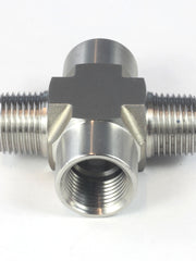 Load image into Gallery viewer, NPT Thread Pipe Fitting 4 Way Cross (M x F x M x F) Stainless Steel 304
