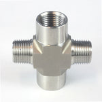 Load image into Gallery viewer, NPT Thread Pipe Fitting 4 Way Cross (M x F x M x F) Stainless Steel 304
