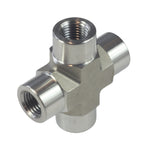 Load image into Gallery viewer, NPT Female Thread Pipe Fitting 4 Way Cross Stainless Steel 304
