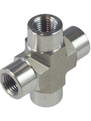 Load image into Gallery viewer, NPT Female Thread Pipe Fitting 4 Way Cross Stainless Steel 304
