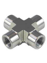 Load image into Gallery viewer, NPT Female Thread Pipe Fitting 4 Way Cross Stainless Steel 304
