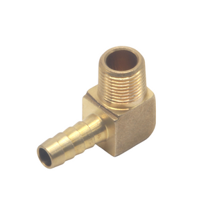 2Pcs Brass 90 Degree Elbow Adaptor - 3/8" Male NPT to Barb 1/4" (0.4IN /10.4MM)