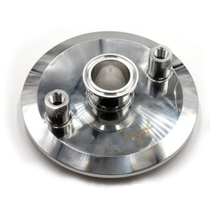 6" Tri Clamp Lid w/ 6" TC x 1.5" TC x (2) 1/4" FNPT Stainless Steel 304