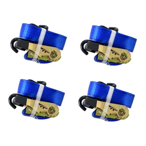 4pcs 1-1/2" x 15ft Heavy Duty Ratchet Cargo Tie Down Straps 3000 lbs