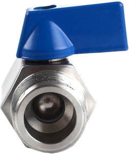 Mini Ball Valve - Pack of 5, 1/4" NPT Female x Male Thread Shut-Off Valve, Stainless Steel 304