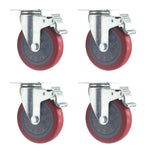 Load image into Gallery viewer, 5-Inch Swivel Plate Caster Wheels Set of 4 with 1500lbs Loads Capacity
