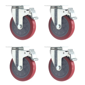 5-Inch Swivel Plate Caster Wheels Set of 4 with 1500lbs Loads Capacity