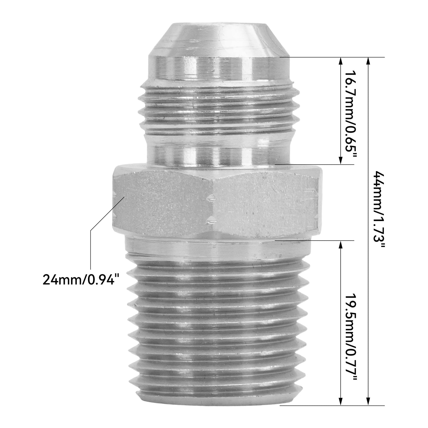 10PCS 1/2" NPT Male to 1/2" JIC Male Flared Tube Fitting Carbon Steel