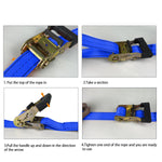 Load image into Gallery viewer, 4PC 1-1/2"X 15ft Heavy Duty Ratchet Cargo Tie Down Straps 3000lbs J-Hooks
