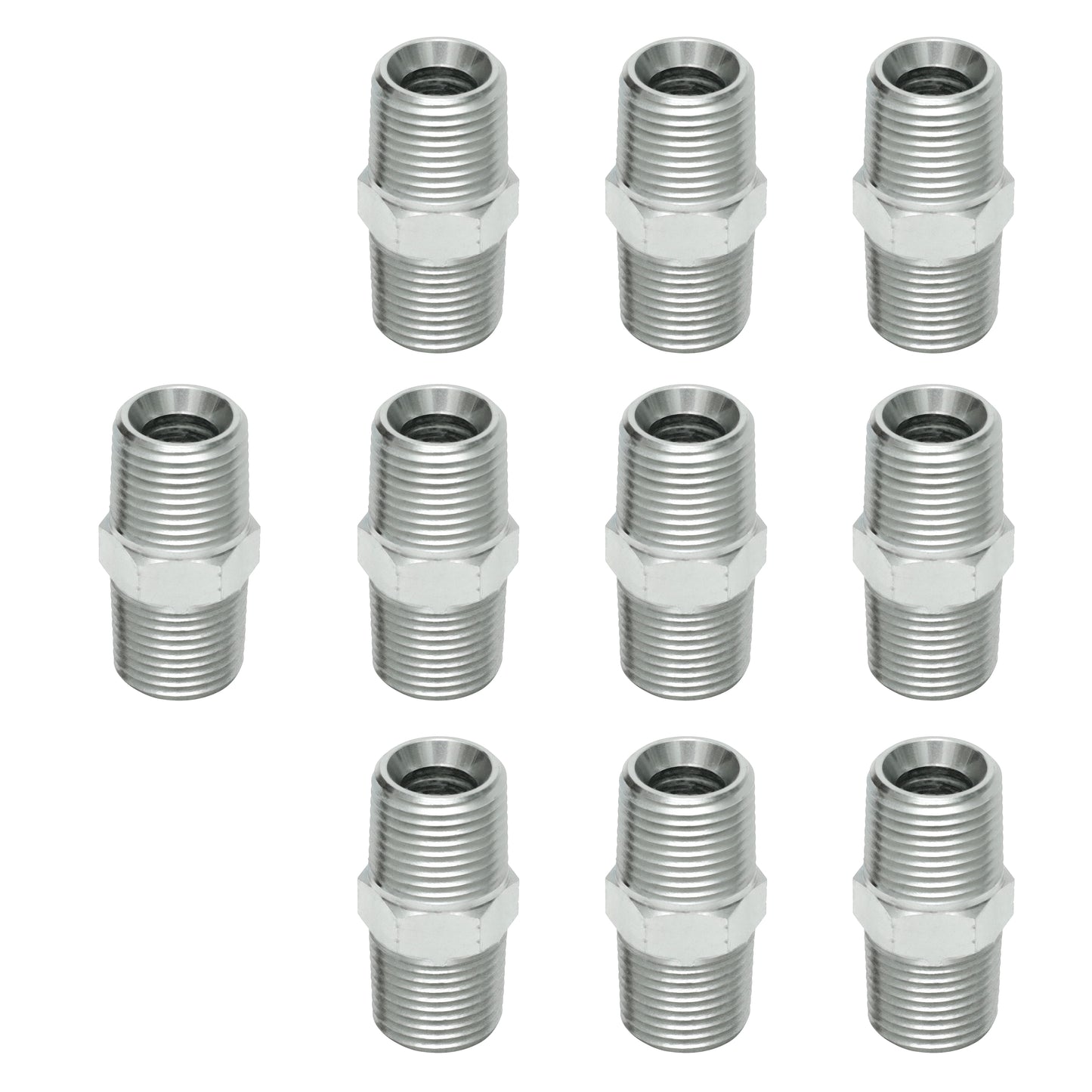 10PCS NPT Male Threaded Hex Nipple Adapter Pipe Fitting Carbon Steel