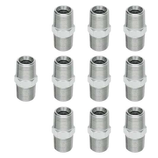 10PCS NPT Male Threaded Hex Nipple Adapter Pipe Fitting Carbon Steel