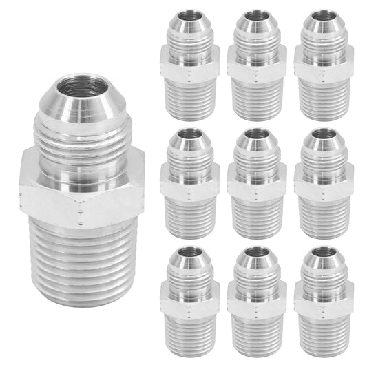 10PCS 1/2" NPT Male to 1/2" JIC Male Flared Tube Fitting Carbon Steel