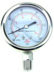 Load image into Gallery viewer, Dual Scale Vacuum Pressure Gauge, 2.5&quot;, -30 HG-150 PSI
