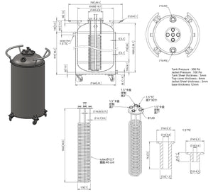 SS 304 Jacketed Vertical Storage Tank With Condenser
