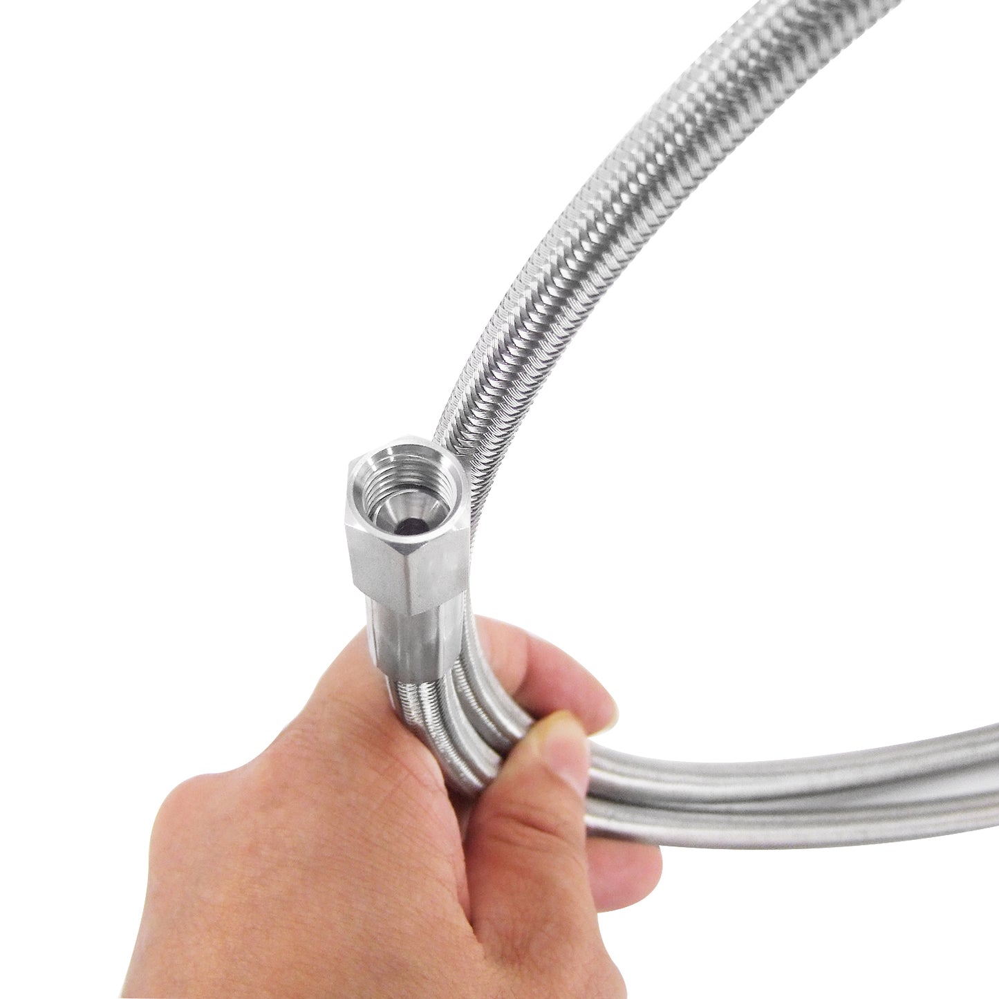1/2'' Female JIC Stainless Braided Hoses, w/ PTFE Liner, - 1500PSI