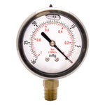 Load image into Gallery viewer, Hardware Factory Store Inc - Vacuum Pressure Gauges 0 To -30Hg - Oil Filled 2&quot; Dial - 1/4&quot; NPT
