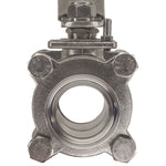 Load image into Gallery viewer, Three Piece Ball Valve Tri Clamp PTFE Lines Stainless Steel 304

