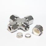 Load image into Gallery viewer, Compression Tube Fitting 4 Way Cross 1/2&quot; Tube OD Stainless Steel 316
