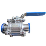 Load image into Gallery viewer, Three Piece Ball Valve Tri Clamp PTFE Lines Stainless Steel 304
