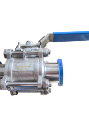 Load image into Gallery viewer, Three Piece Ball Valve Tri Clamp PTFE Lines Stainless Steel 304
