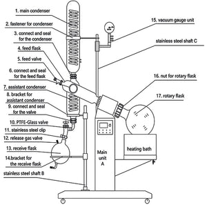 Hardware Factory Store Inc - 20L Rotary Evaporator w/ Motorized Lift 220V - [variant_title]