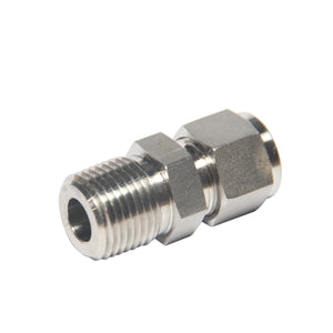 Compression Tube Fitting 1/2" Tube OD x 1/2" NPT Male Connector 316 Stainless Steel